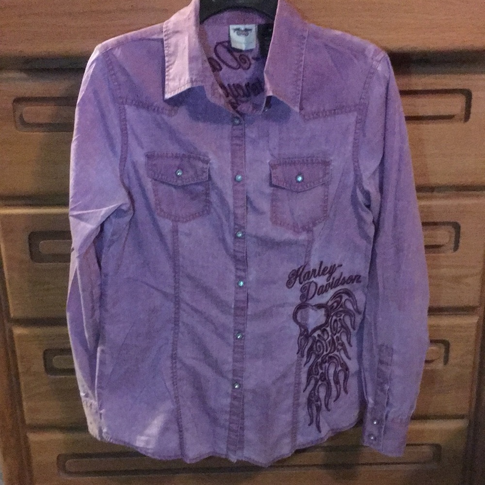 Harley Davidson Medium embroidered blouse